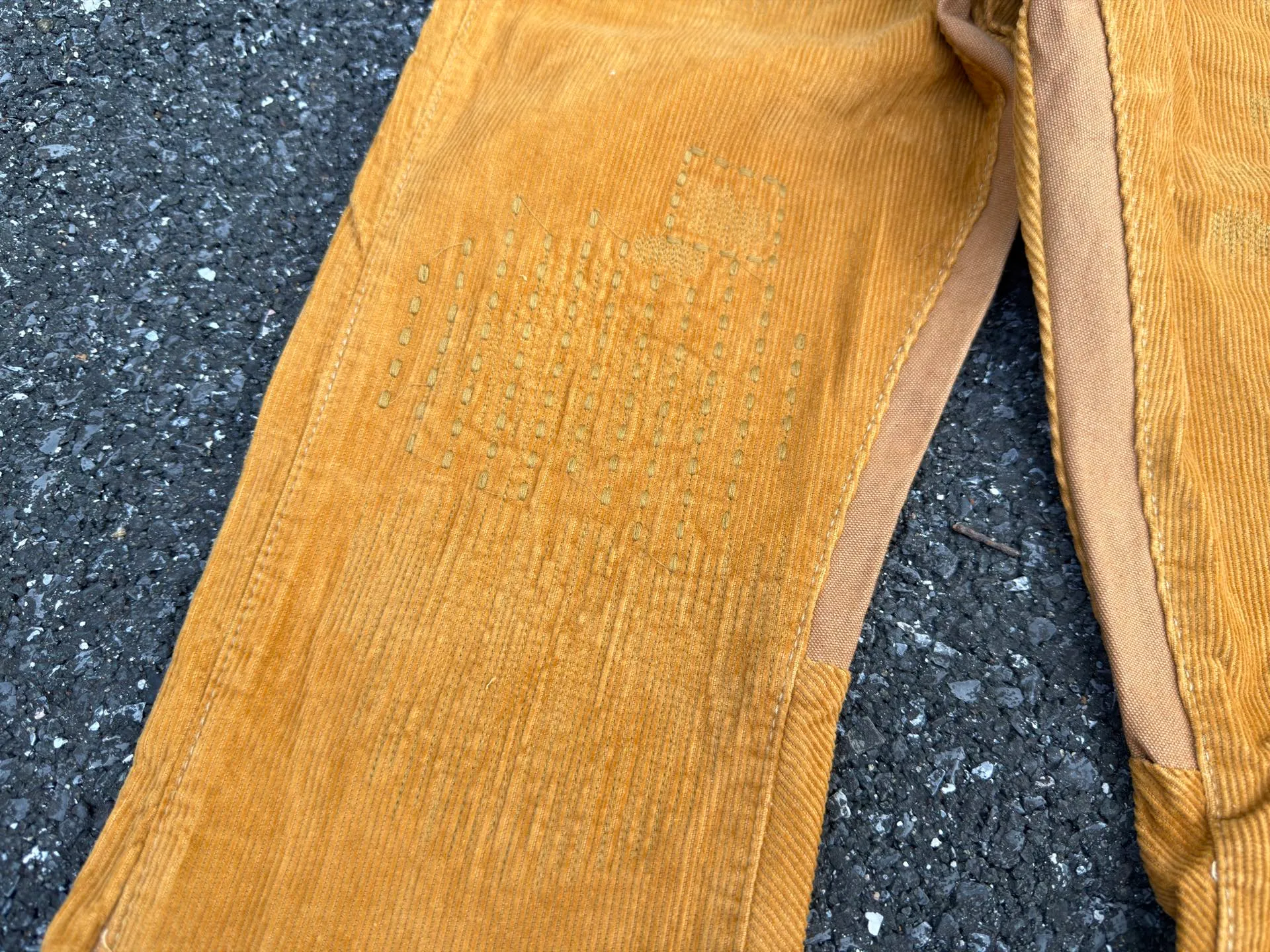 P240💰G03 GALLERY DEPT khaki corduroy embroidered bootcut jeans trousers Code number: 28 30 32 34 36